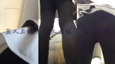 无人后继08白色柳钉高跟厚黑丝抄底